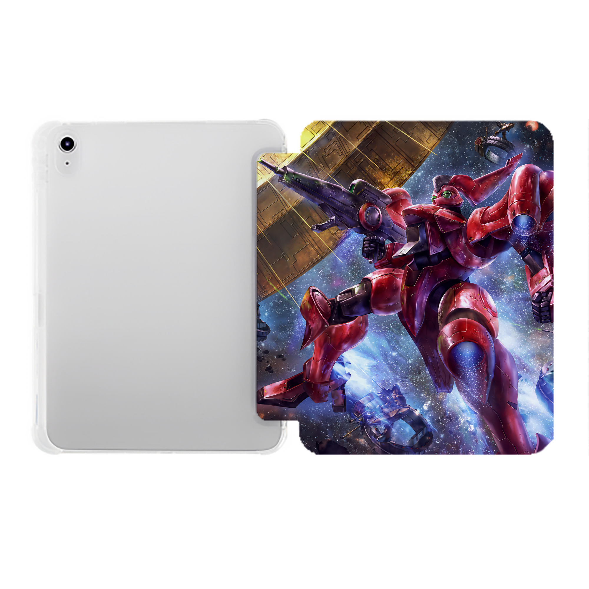 （画像用） 機動戦士ガンダム Mobile Suit Gundam IPad ケース ペン収納付き 三つ折りスタンド PUレザー×シリコン 対応機種9.5/10.5/10.9インチ